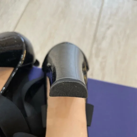 Stuart Weitzman Crossup Black Elastic- Narrow Width - Picture 7 of 7